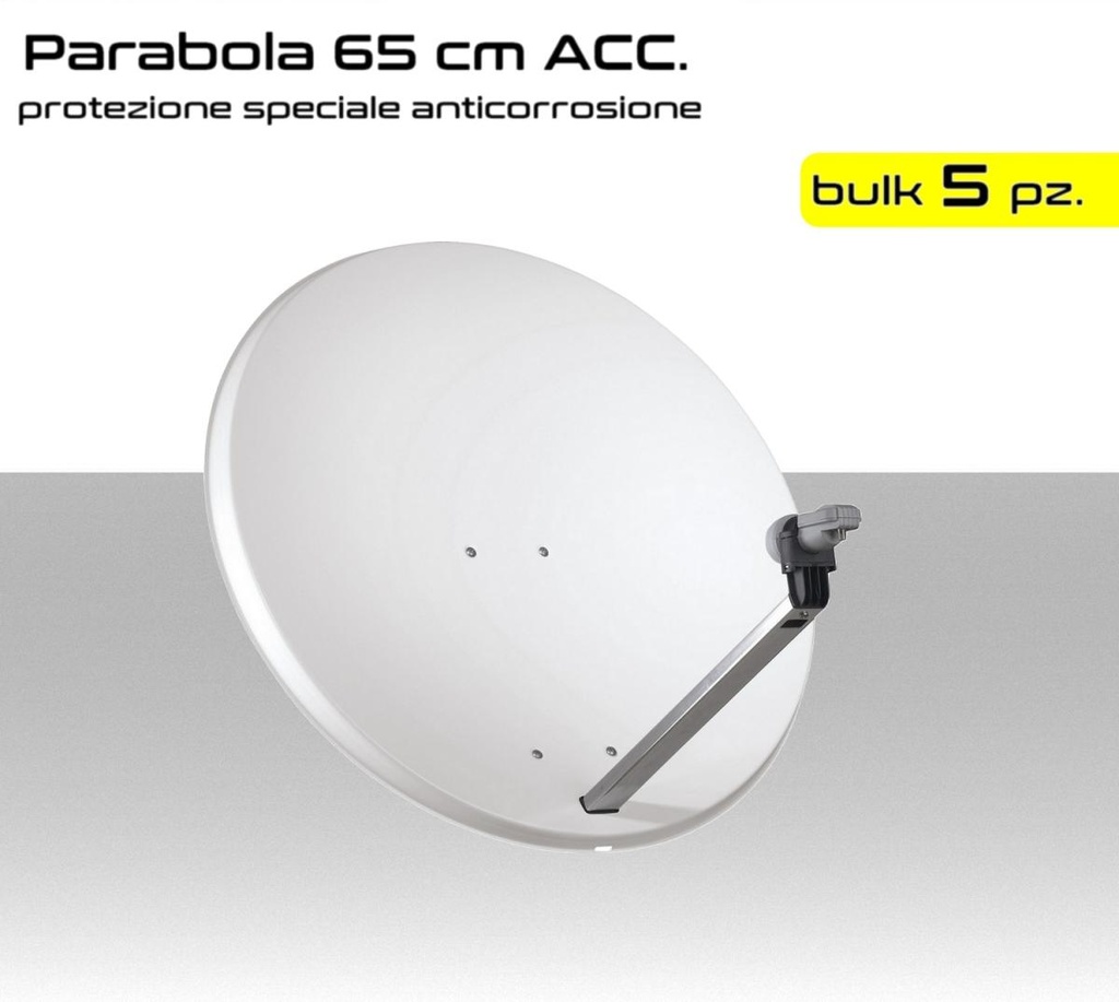 Parabola satellitare 65 cm acciaio PACK 5pz.