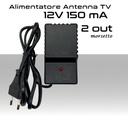 Alimentatore antenna TV da 150mA 12V tipo stabilizzato  2 uscite a morsetto 