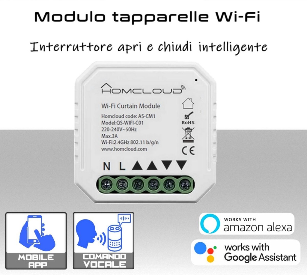 Modulo tapparelle Wi-Fi da incasso per avvolgibile