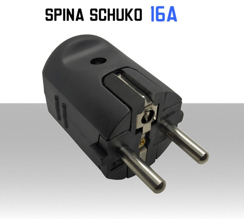 Spina Schuko 16A volante Nera​ 