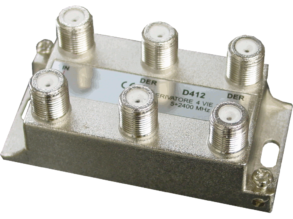 Derivatore 4 uscite -20dB 5:2400 MHz con conn. F