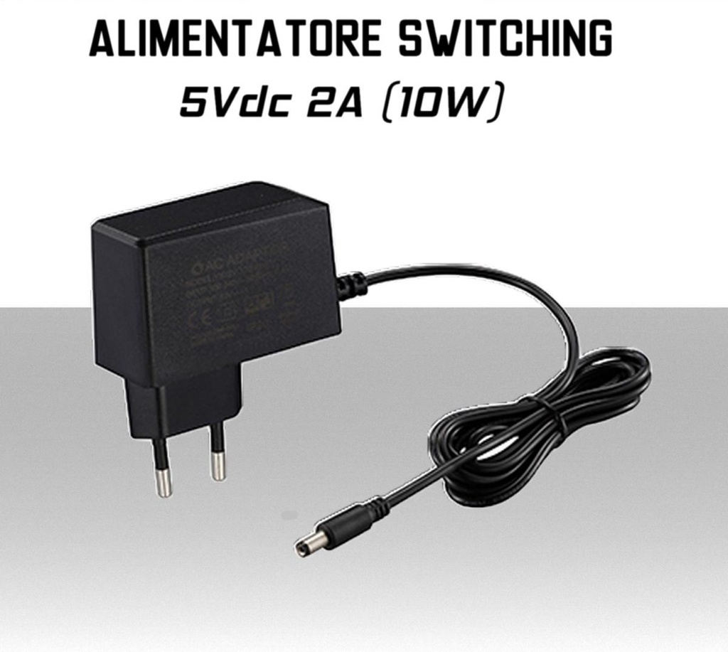 Alimentatore universale 5V tensione costante 2000mA 10W Plug 5.5-2.5 mm