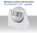 Sensore di Movimento Infrarossi PIR Crepuscolare per accensione luci, orientabile e con trimmer di regoazione