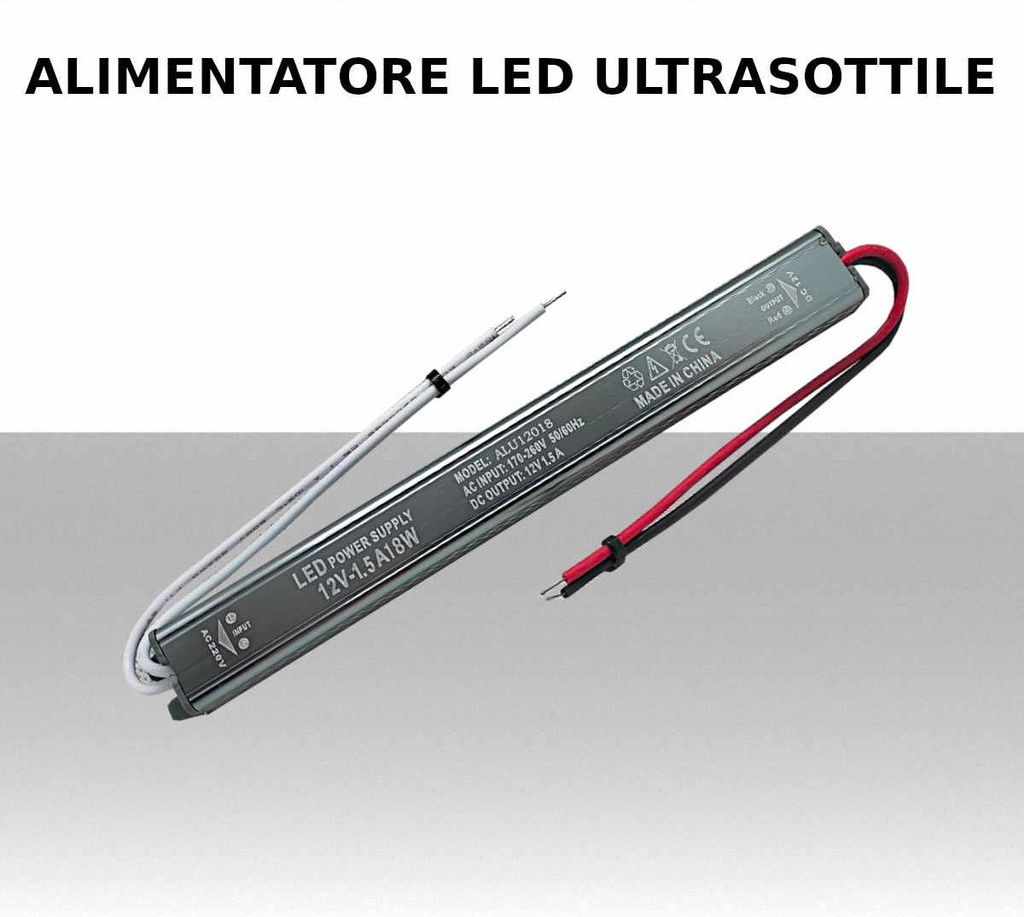 Alimentatore LED ultra slim 12V 18W IP20