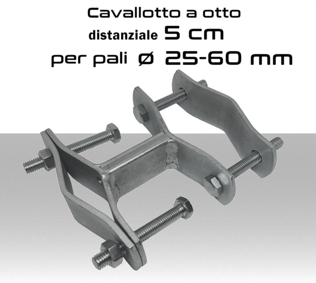 Cavallotto distanziatore per pali antenna diametro 25 - 60 mm separatore 5 cm