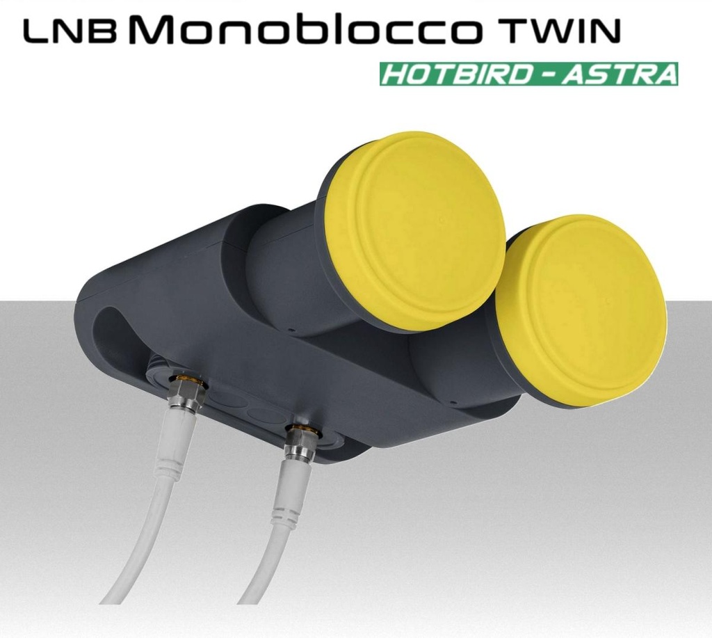 Lnb Monoblocco 2 uscite Dual Feed satelliti Hotbird - Astra convertitore IDdigital LNB 229