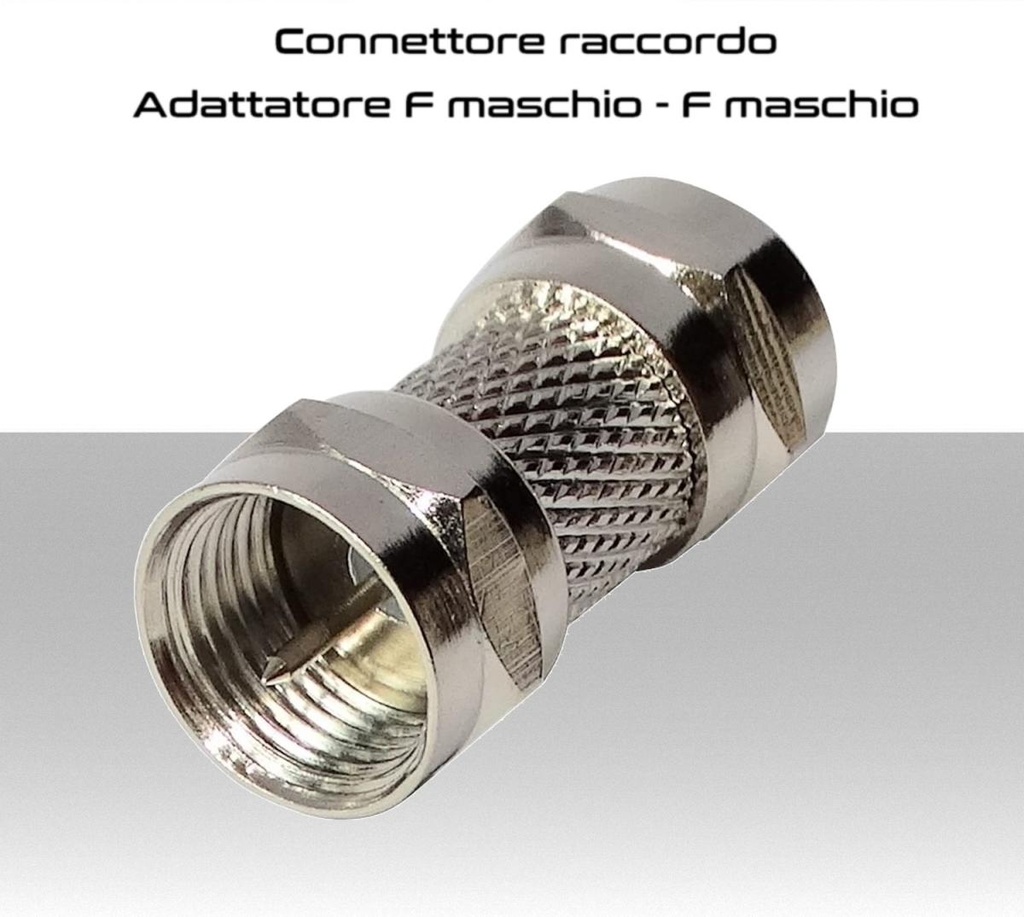 Connettore raccordo Adattatore F maschio - F maschio  