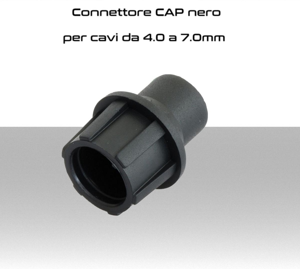 Connettore CAP nero per cavi da 4 a 7mm   conf. 100pz.