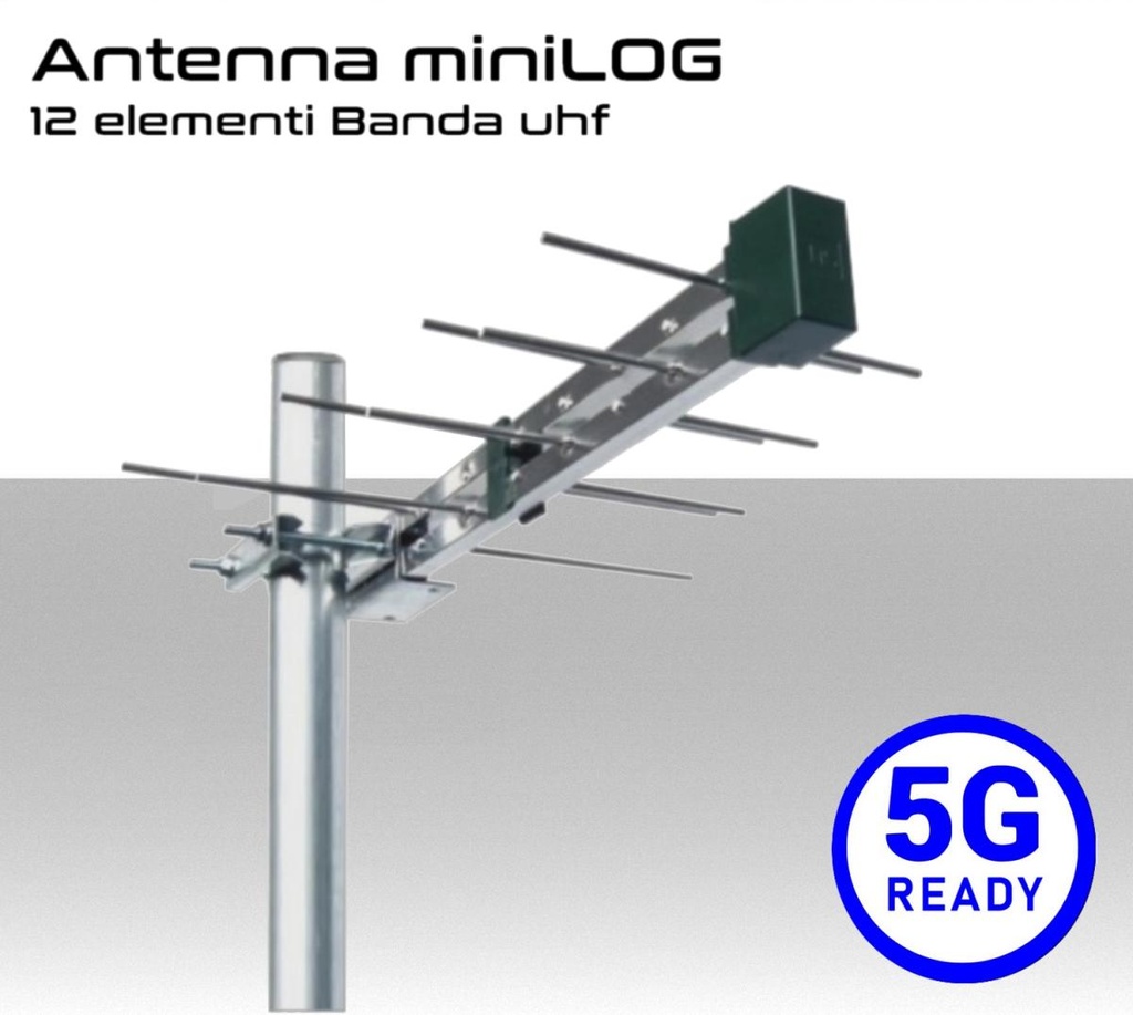 Antenna tv micro logaritmica UHF 5G Ready 12 elementi Emme Esse 2148CMD
