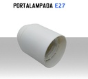Portalampada E27 bianco termoplastico liscio nipple in metallo