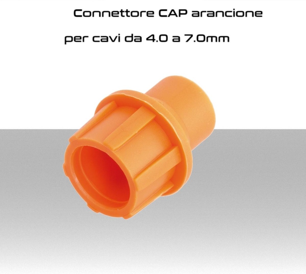 Connettore CaP arancione per cavi da 4 a 7mm  conf. 100pz.