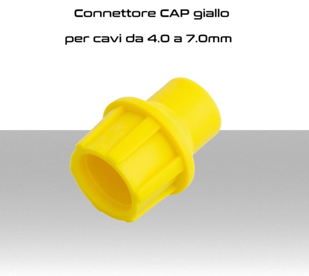 Connettore CaP giallo per cavi da 4 a 7mm  conf. 100Pz.