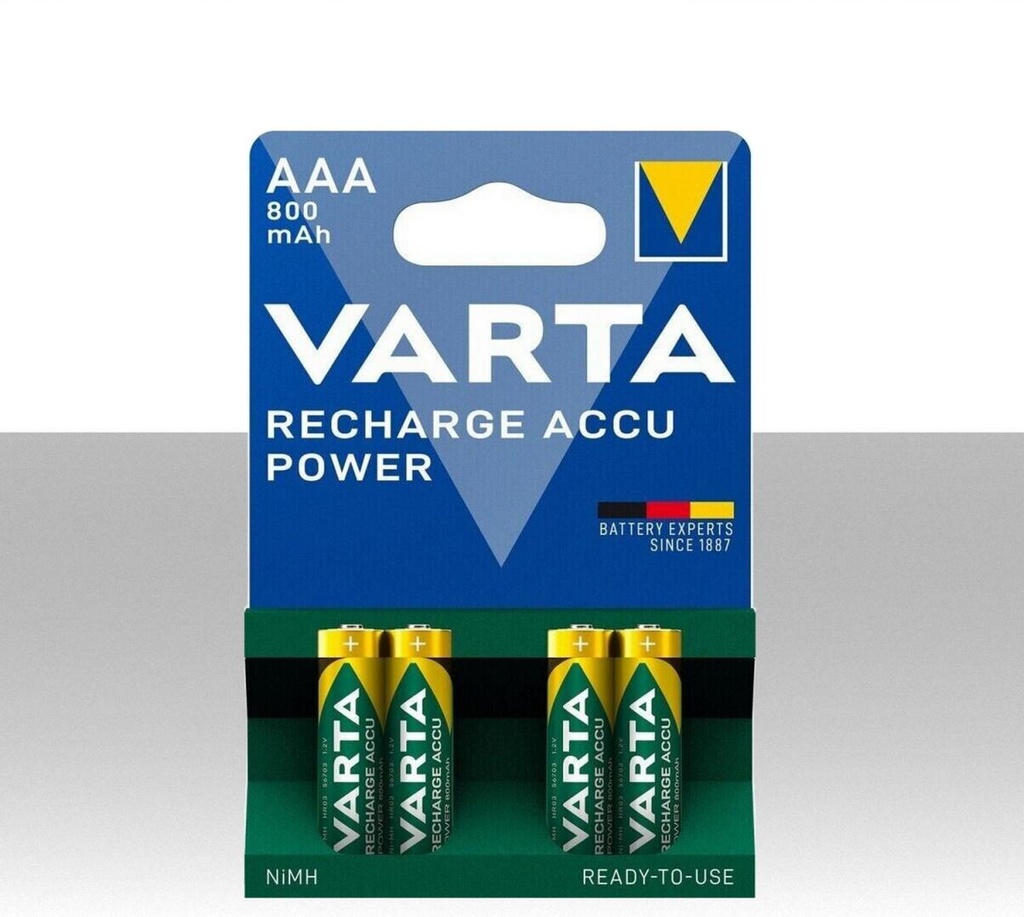 Batterie ricaricabili AAA ministilo VARTA Power Confezione 4pz.