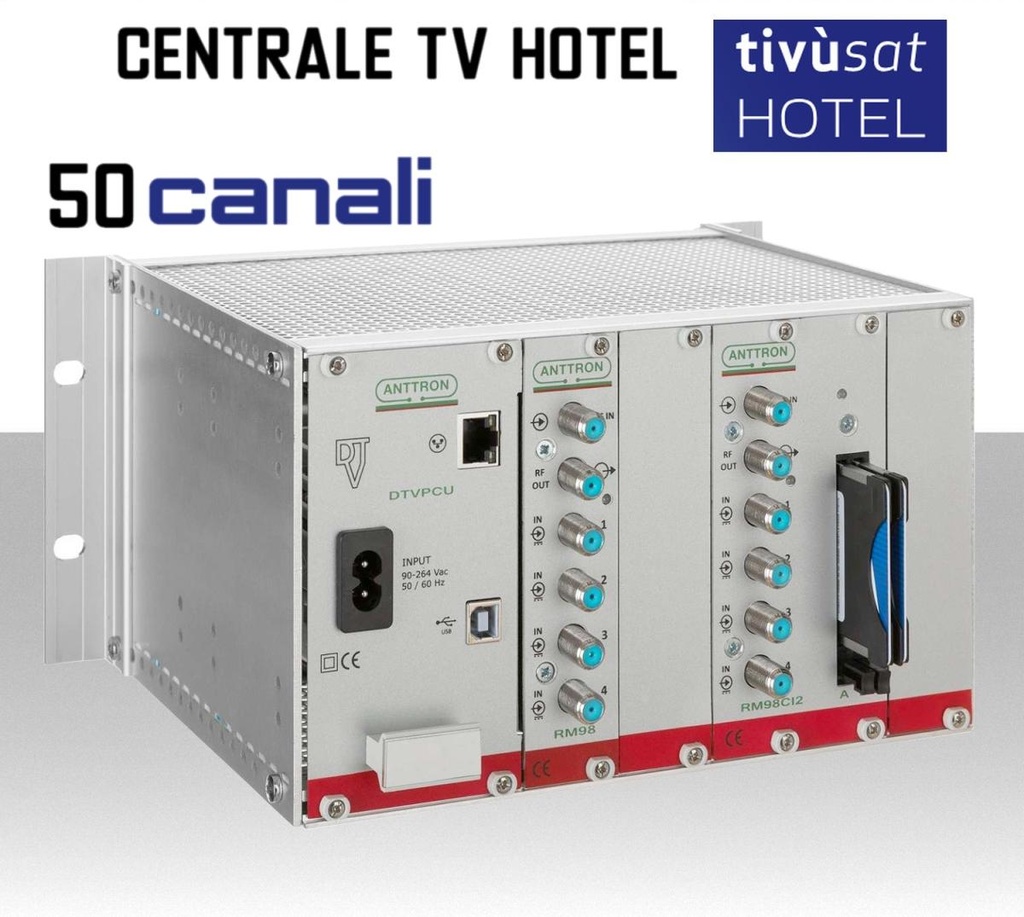 Centrale TV Hotel 50 canali HD tivusat ANTTRON CMI1616CI2TVS