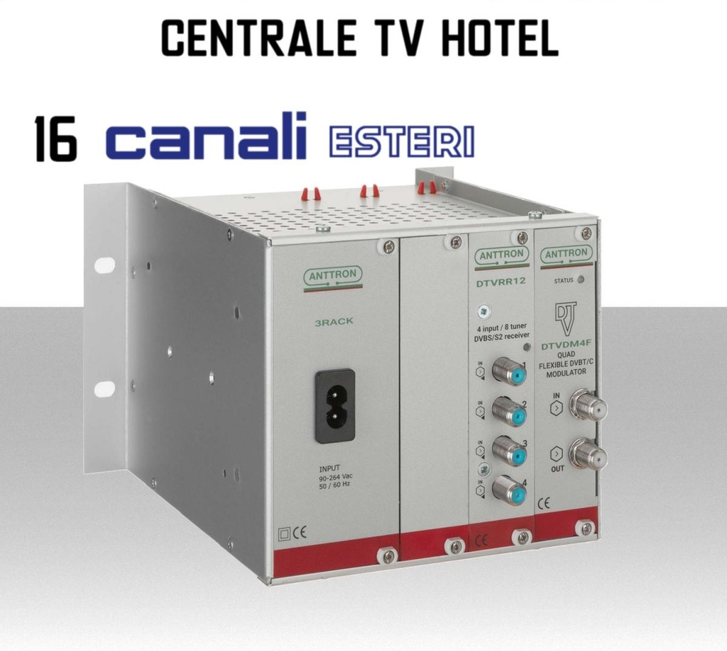 Centrale TV Hotel 16 canali esteri in chiaro ANTTRON TRM84