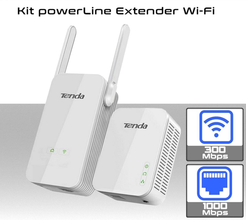 Kit  PowerLine TENDA Extender Wi-Fi  1000Mbps