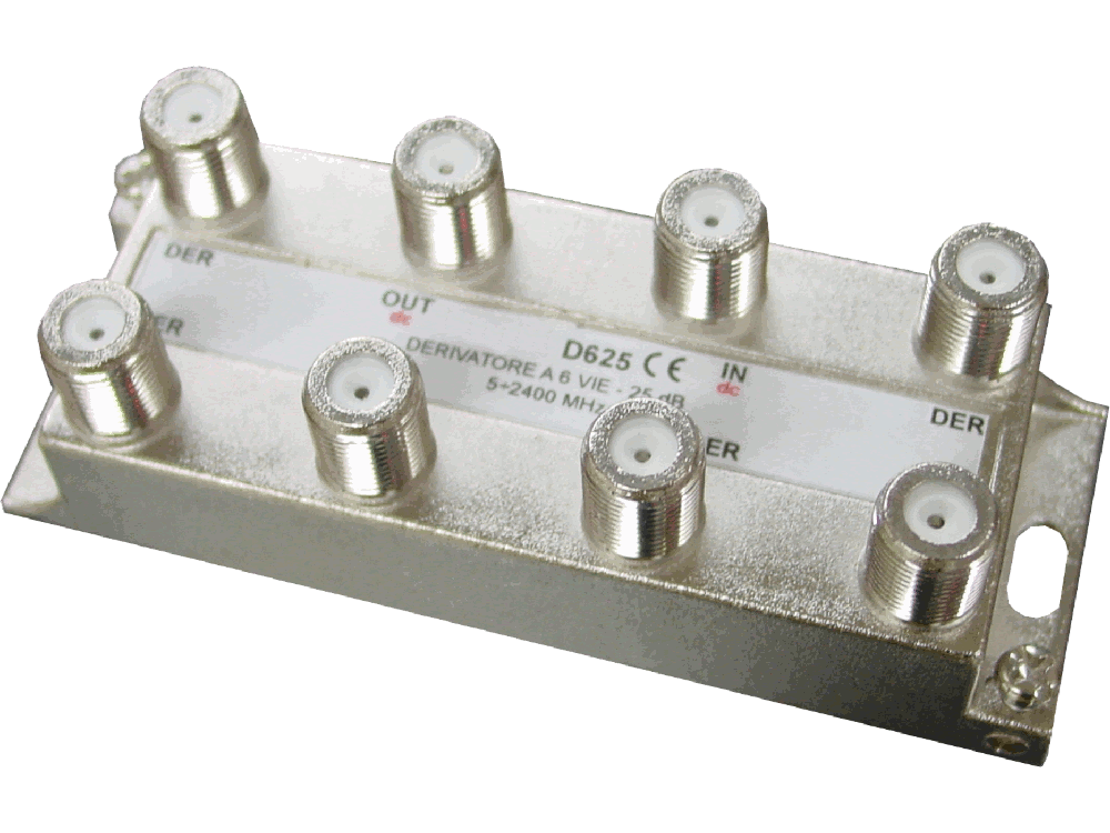 Derivatore 6 uscite -25dB 5:2400 MHz con conn. F