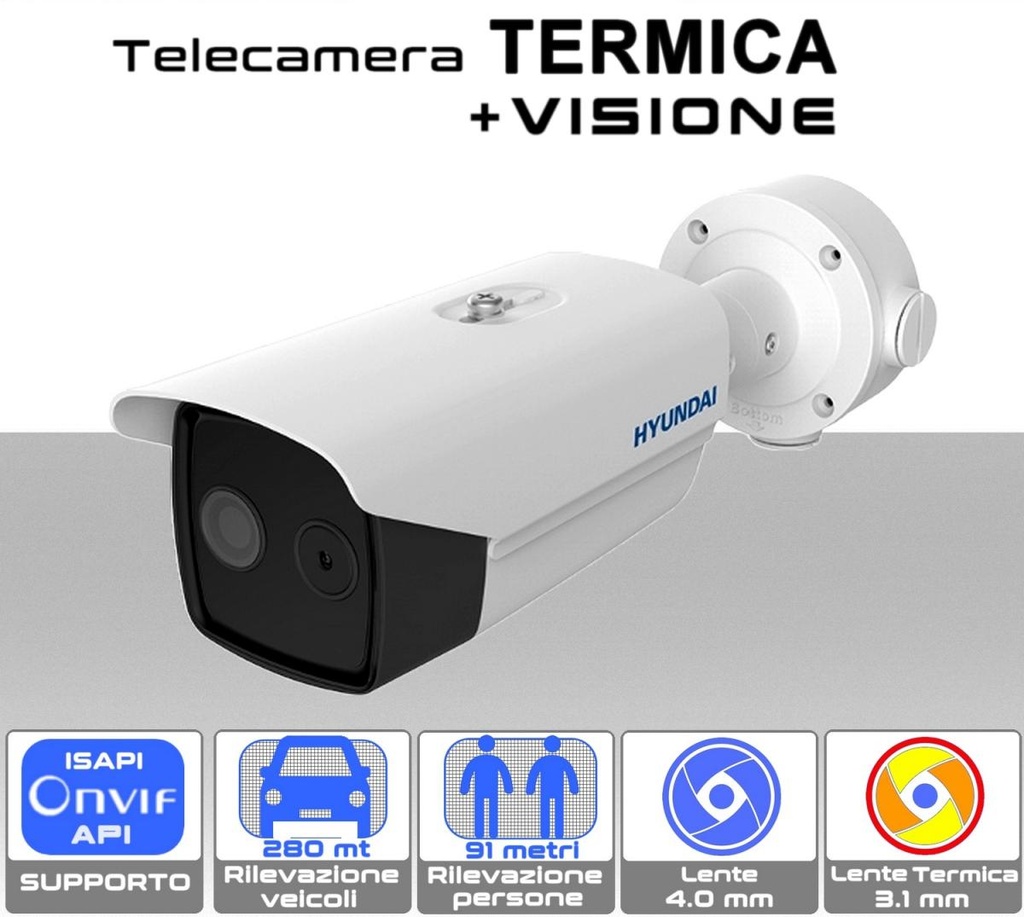Telecamera IP bullet termica con visione a rilevazione intelligente serie Thermal-Line 