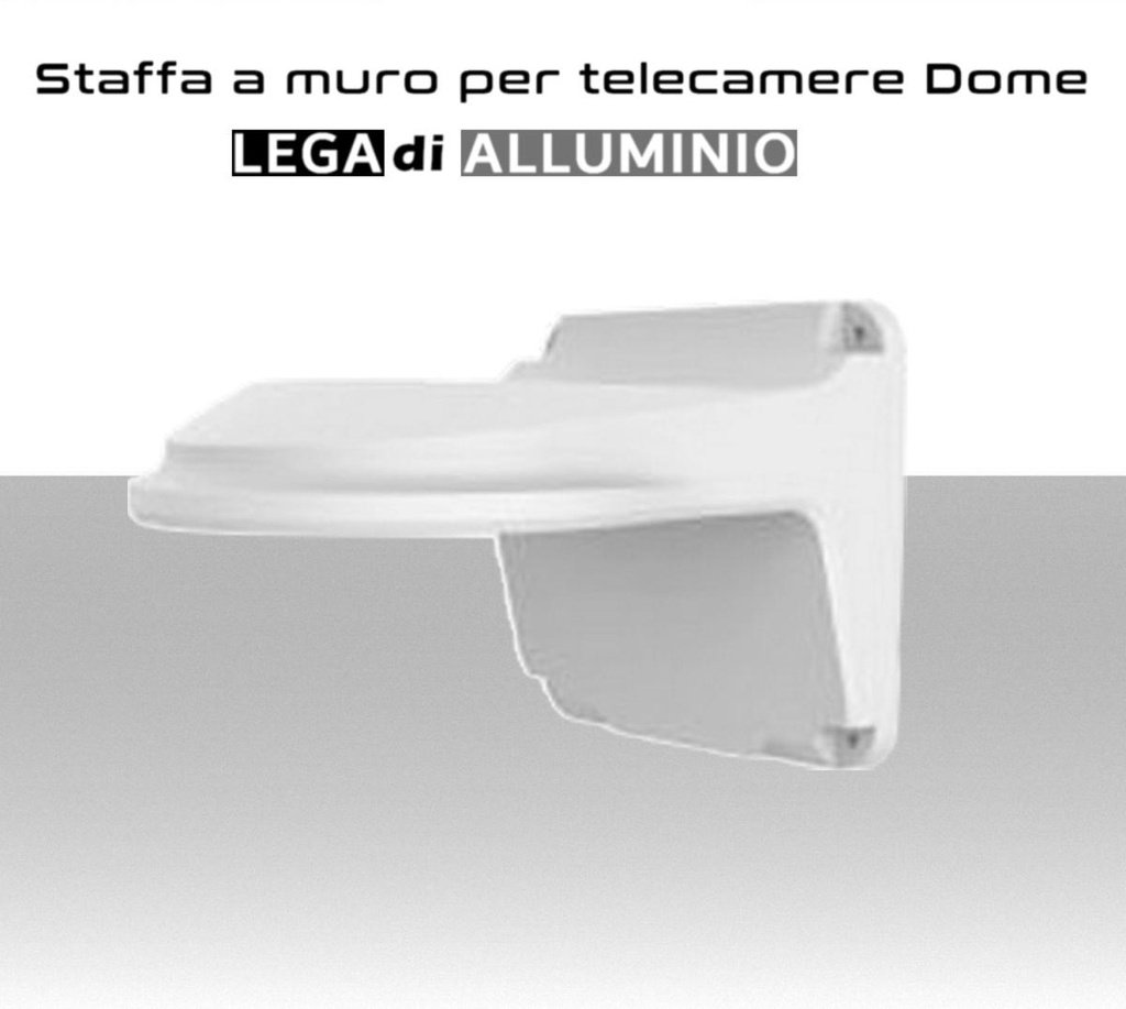 Staffa da muro in alluminio per Telecamere Dome Fisse