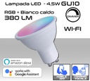 Faretto GU10 LED 4.5W 380 lumen RGB Bianco caldo e dimmerabile - 380 lumen