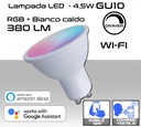 Faretto GU10 LED 4.5W 380 lumen RGB Bianco caldo e dimmerabile