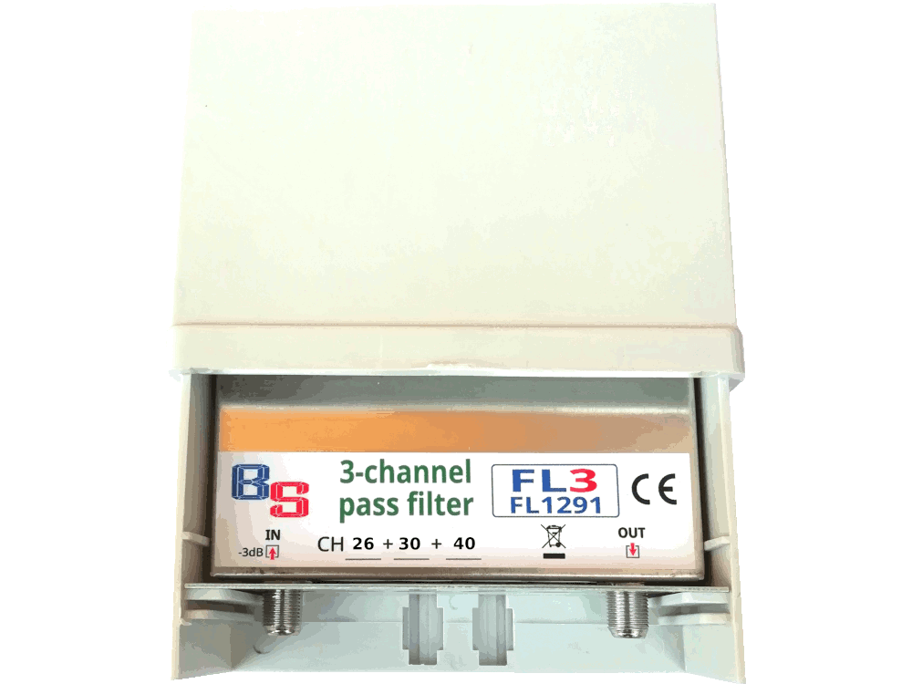 Filtro passacanale 3 canali CH1 + CH2 + CH3 - Passaggio CC tra IN e OUT