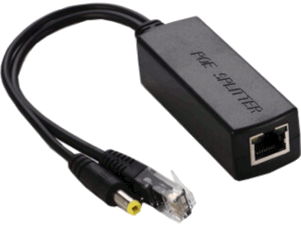 Adattatore POE 48V->12V 1A -  RJ45 -> RJ45 + PLUG per telecamere IP 12V