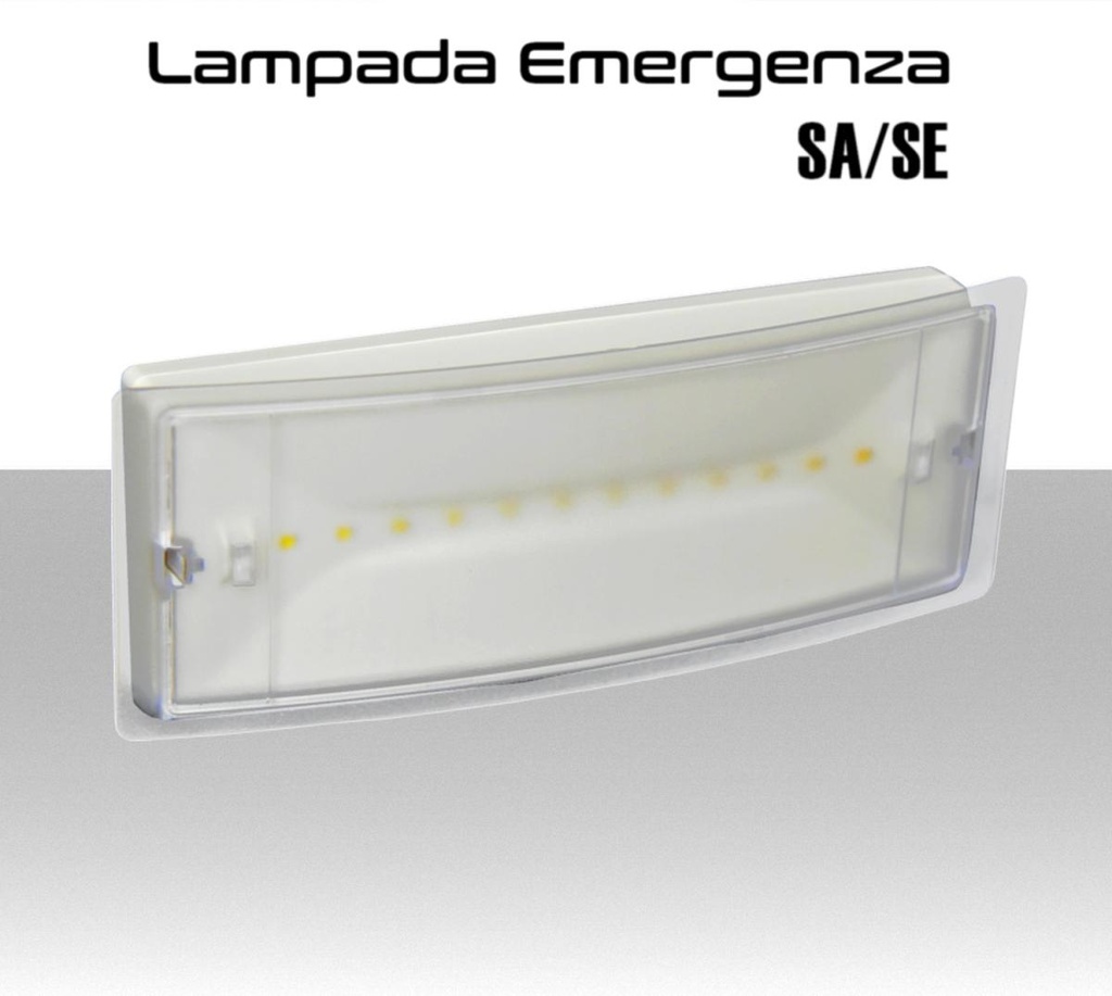 Lampada emergenza LED da 100 lumen configurabile SA/SE protezione IP42 con pittogrammi inclusi