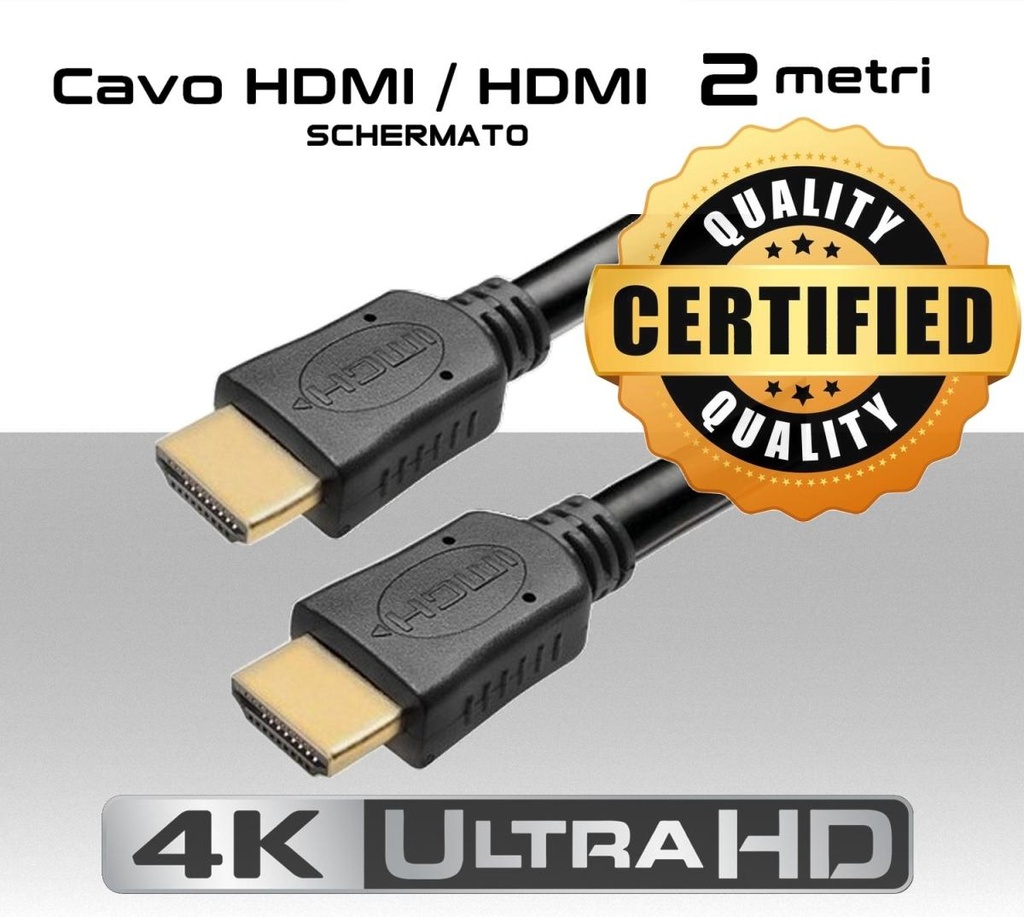 Cavo HDMI 2 metri ARC con supporto 4K UHD 60Hz versione 2.0