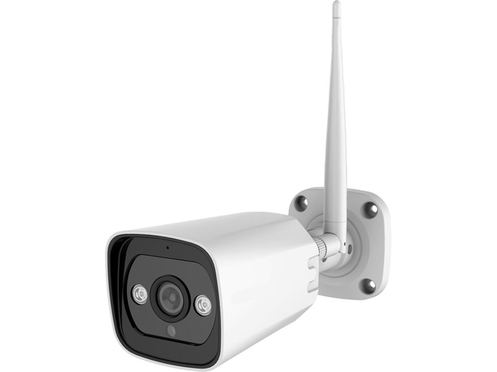 Telecamera Bullet WiFi TUYA 4MPX lente 3.6mm con slot memoria SD + Audio bidirezionale APP TUYA