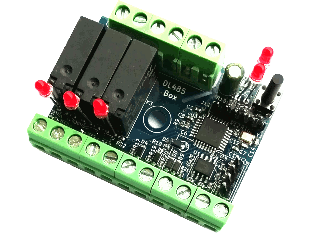 DL485B1 - Scheda DArduino con ATMEGA328PB, RS485, I2C, 4xIO e 3 rele. Ideale per progetti custom