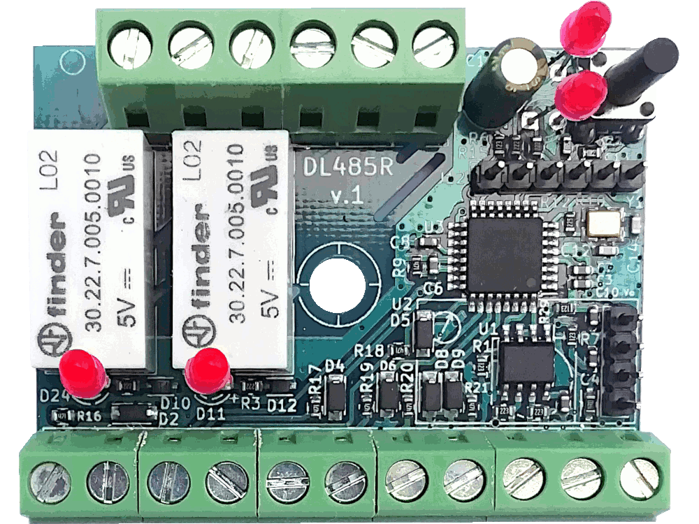 Scheda compatibile Arduino con ATMEGA328PB, RS485, 4xIO, I2C, 2 rele. Ideale per progetti custom - Senza contenitore