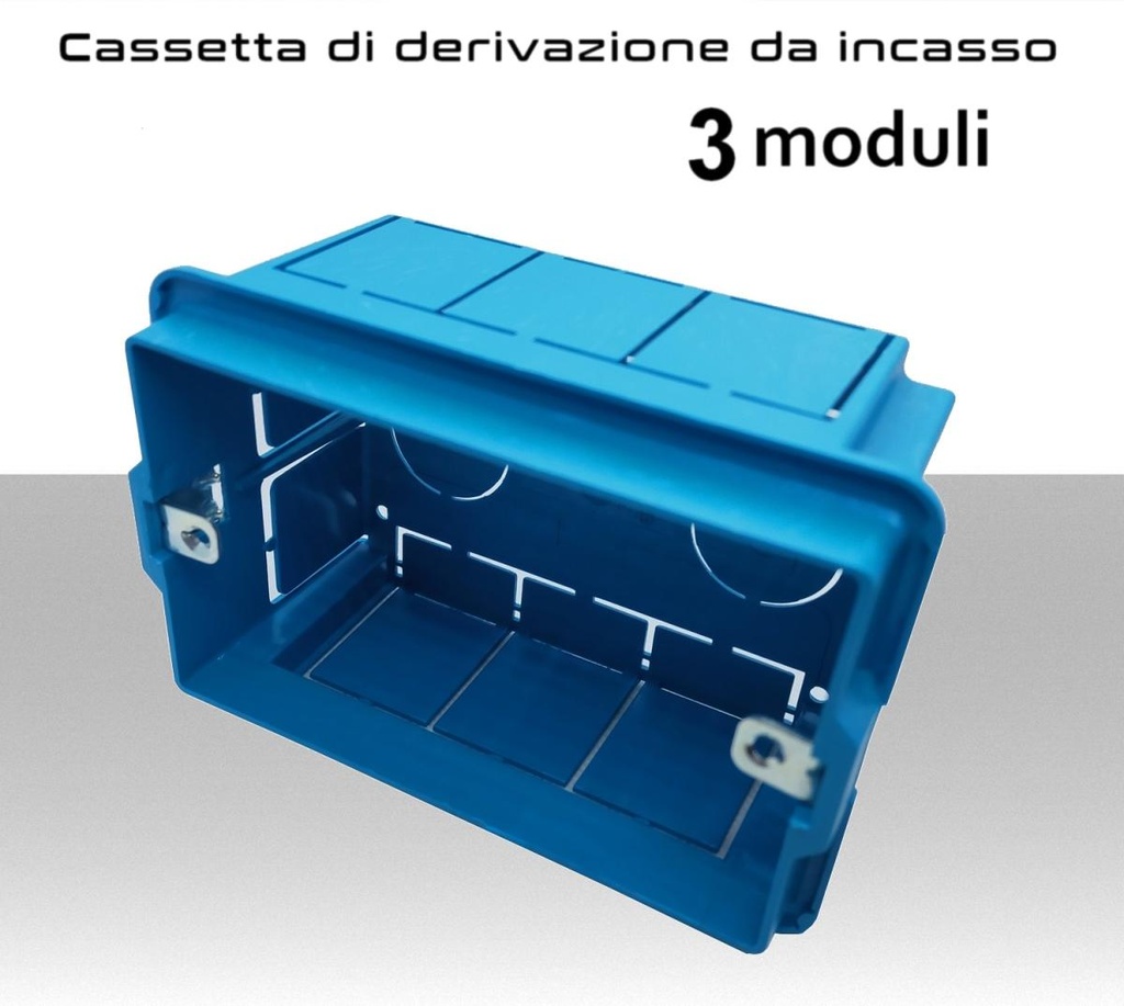 Scatola elettrica di derivazione da incasso muratura a 3 moduli