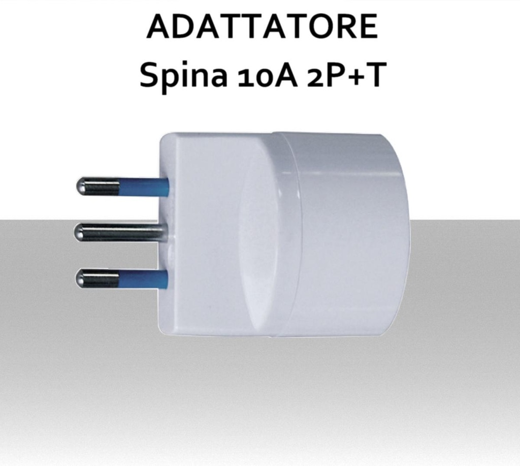 Adattatore con spina standard s11 a presa schuko 10A 2P T bianca