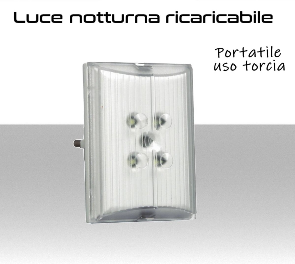 Lampada LED luce notturna e Torcia estraibile ricaricabile