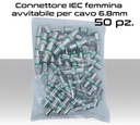 Connettore IEC femmina avvitabile per cavo antenna TV da 6.8mm PACK 50pz.