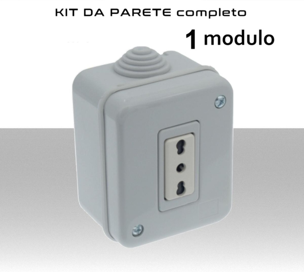 Contenitore completo 1 presa bivalente 10A/16A  IP40