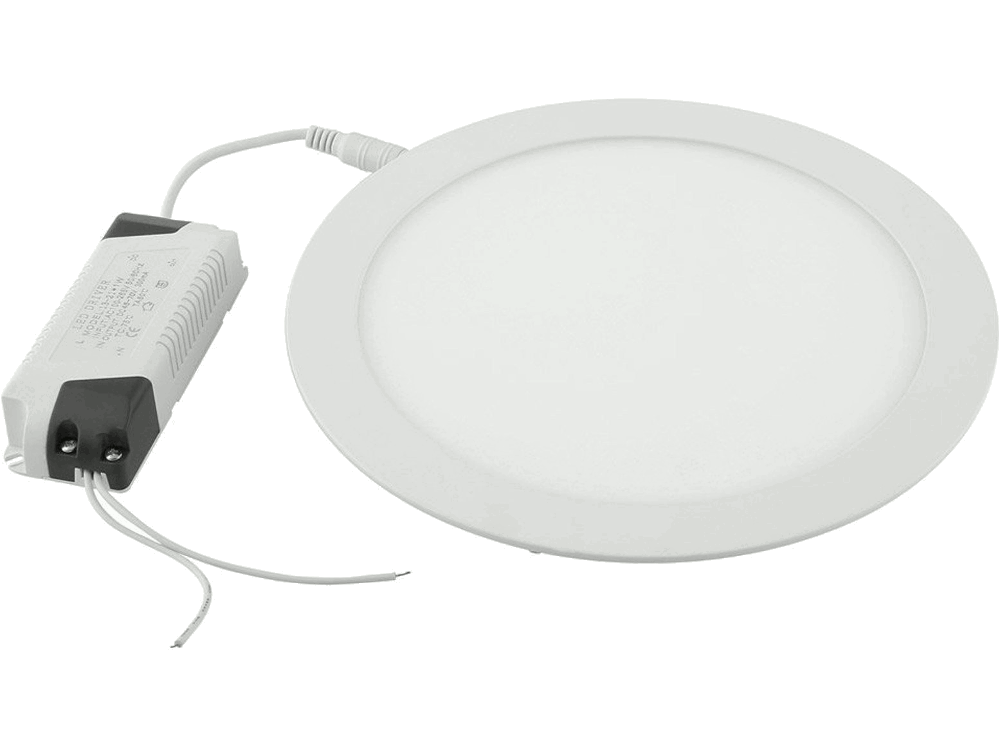 Pannello LED ultra slim bianco - Rotondo ad incasso - 18W - Luce calda 3000k - Per controsoffitti in cartongesso