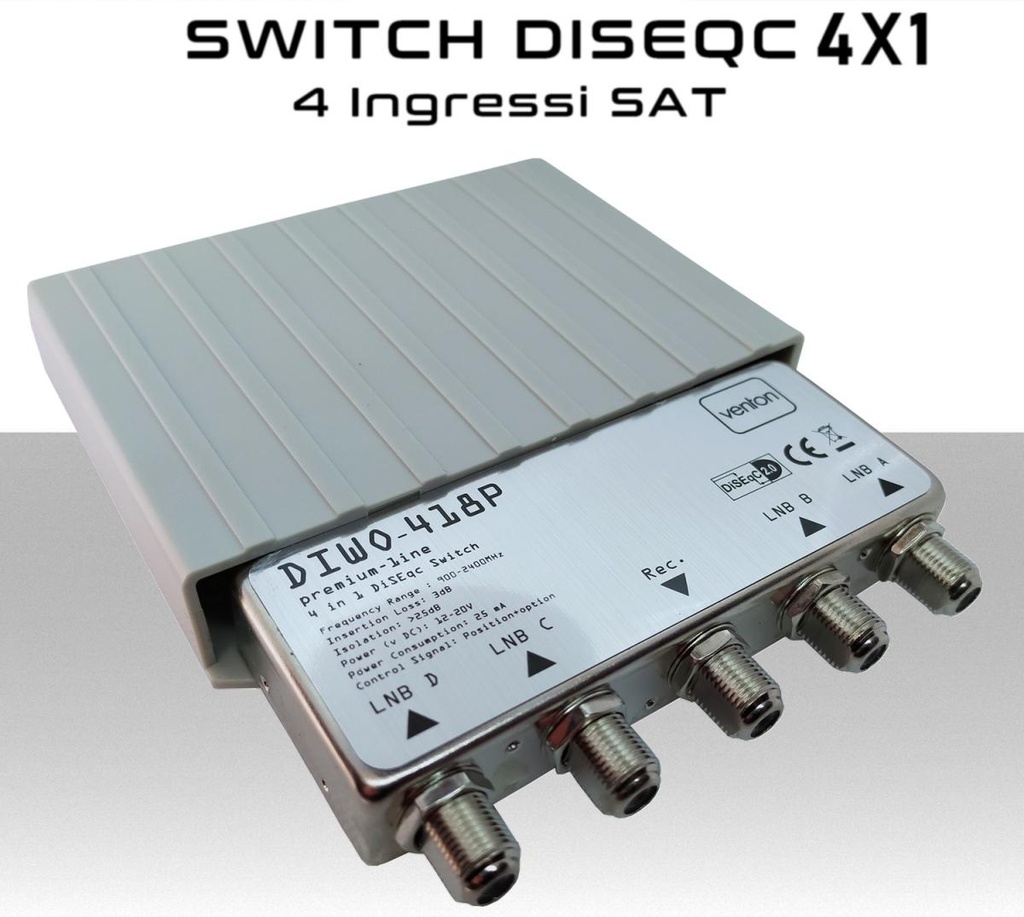 Switch DiSEqC  4x1  venton serie professionale 900- 2400 MHz