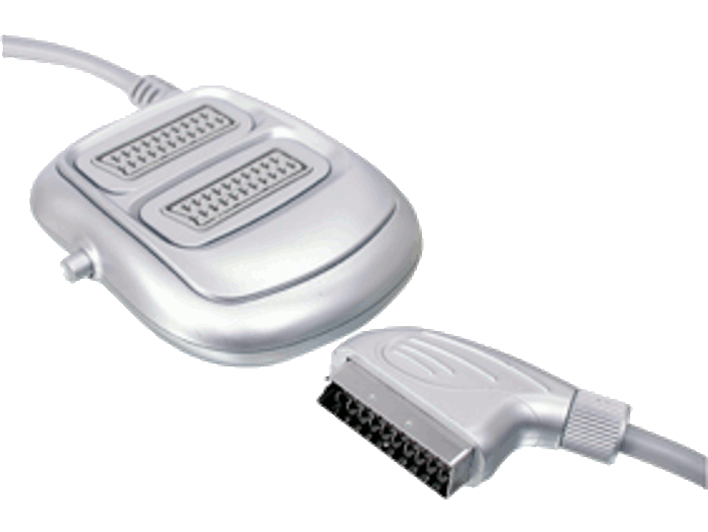 Ciabatta 1 x SCART - 2 x SCART Silver con commutatore