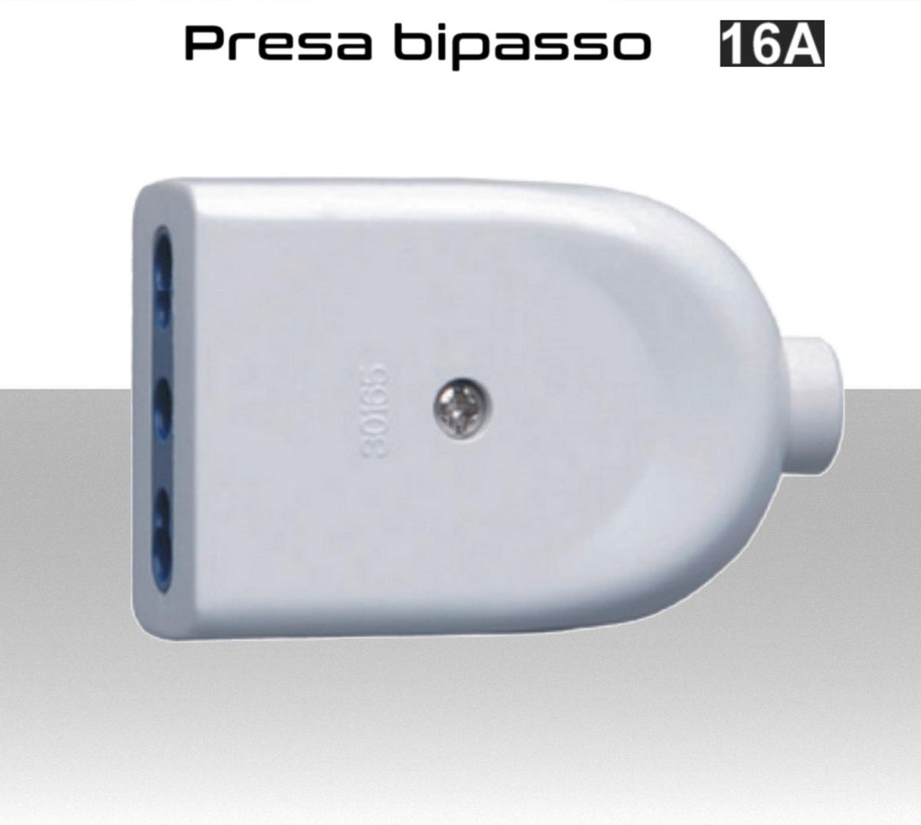 Presa volante bipasso bianca standard italiana 16A 