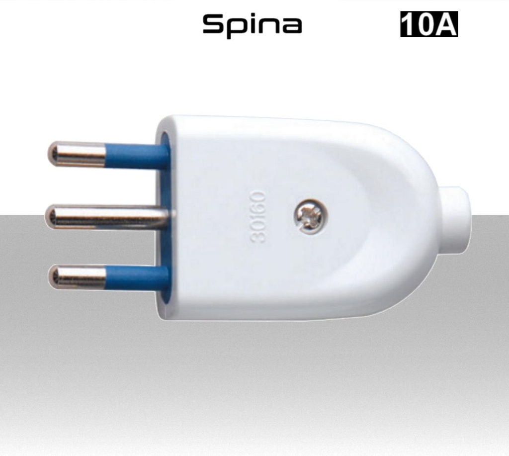 Spina elettrica piccola s11 assiale 10A bianca