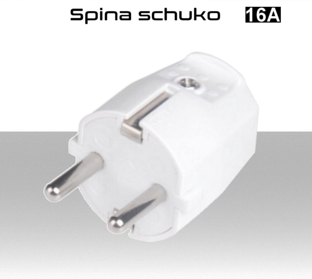 Spina Schuko 16A volante Bianca