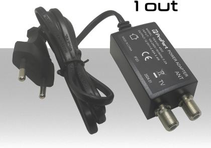 Alimentatore antenna TV da 450mA 12V ad 1 uscita Nero