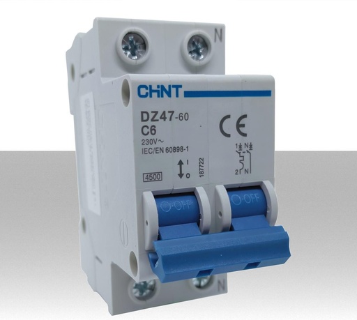 [MS2406] Interruttore magnetotermico 6A due moduli CHINT 