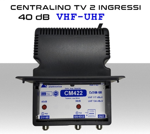 [MS2765] Centralino antenna TV da interno 2 ingressi BIII-UHF 40dB serie Elar CM422