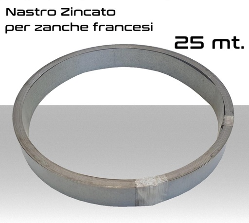 [MSNAZI400525] Nastro zincato per zanca francese matassa da 25 metri  40x0.5mm  