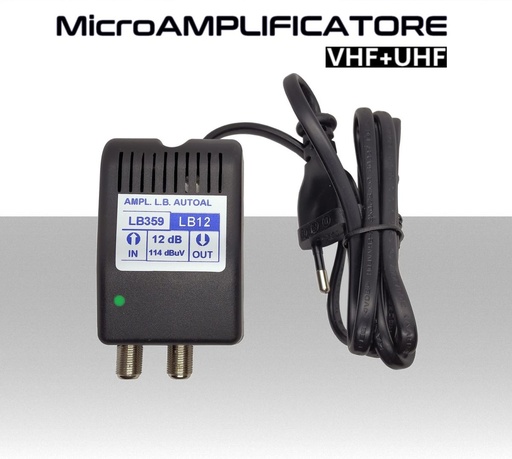 [MS2773] Amplificatore di linea antenna tv 12dB da interno autoalimentato larga banda