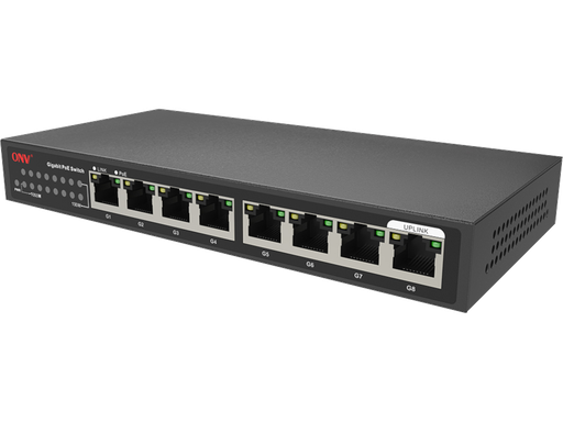 [HT-POE33007P] Switch 8 porte GIGABIT di cui 7 POE - ONV