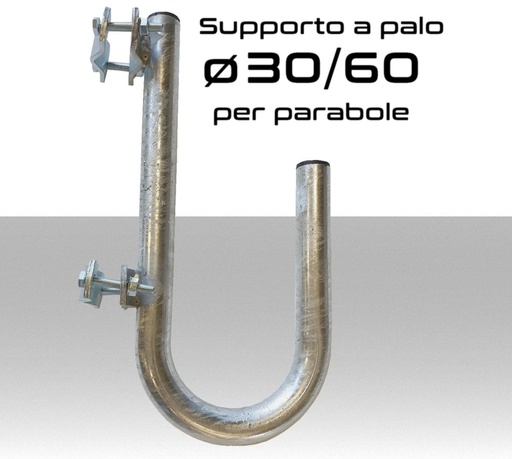 [MS0525] Staffa Supporto parabola a palo con diametro tubo 40 mm a 180° cm 22 